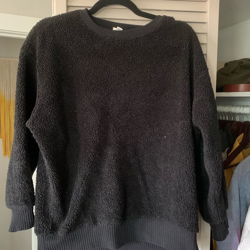 Cozy Black Fleece Sweater
